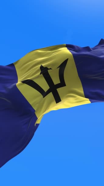 Steagul Barbados Fundal Realist Fluturând Steagul — Videoclip de stoc