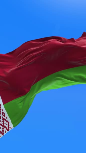 Vitryssland Flagga Realistisk Viftande Flagga Bakgrund — Stockvideo