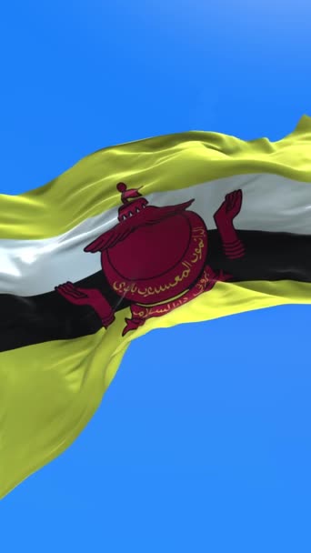 Brunei Bayrağı Gerçekçi Bayrak Sallama Arkaplanı — Stok video