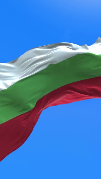 Bulgarien Flagga Realistisk Viftande Flagga Bakgrund — Stockvideo