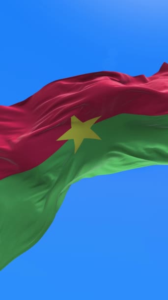 Burkina Faso Bayrağı Gerçekçi Bayrak Sallama Arkaplanı — Stok video