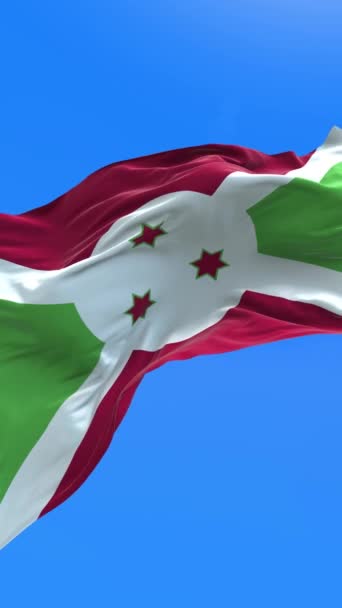 Burundi Bayrağı Gerçekçi Bayrak Sallama Arkaplanı — Stok video