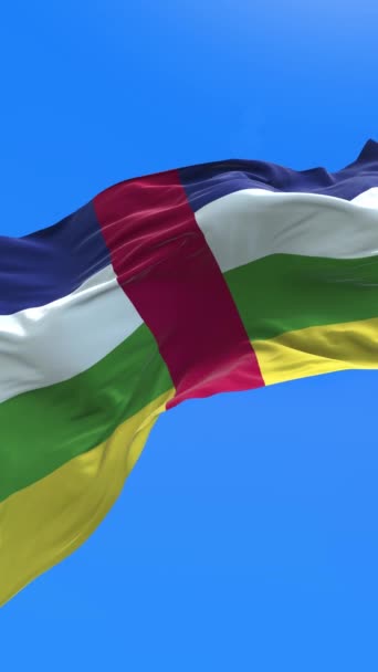 Bandera República Centroafricana Fondo Bandera Ondeante Realista — Vídeos de Stock