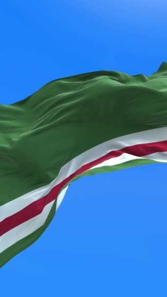 Σημαία Της Δημοκρατίας Της Τσετσενίας Τρισδιάστατο Ρεαλιστικό Κυματιστό Φόντο Σημαίας — Αρχείο Βίντεο
