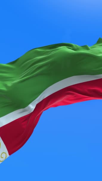 Tsjetsjeense Vlag Realistische Zwaaiende Vlag Achtergrond — Stockvideo