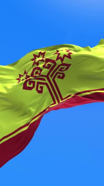Chuvashia Bayrağı Gerçekçi Bayrak Sallama Arkaplanı — Stok video