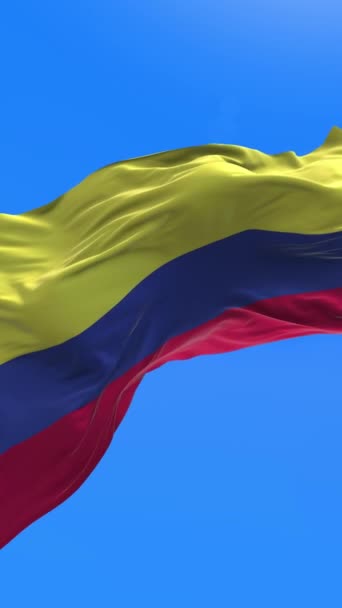 Kolombiya Bayrağı Boyutlu Gerçekçi Bayrak Sallama Arkaplanı — Stok video