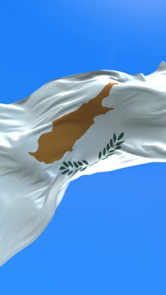 Drapeau Chypre Réaliste Agitant Drapeau Arrière Plan — Video