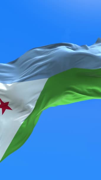 Cibuti Bayrağı Gerçekçi Bayrak Sallama Arkaplanı — Stok video