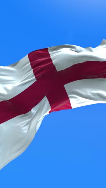 Англійський Прапор Реалістичний Махаючи Прапором — стокове відео