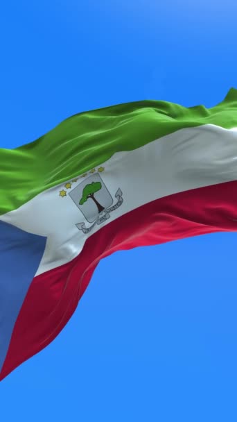 Equatorial Guinea Flag Realistic Waving Flag Background — Stock Video