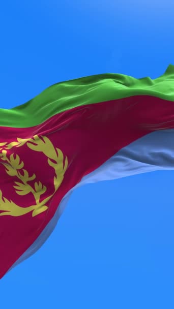 Eritrea Flagga Realistisk Viftande Flagga Bakgrund — Stockvideo