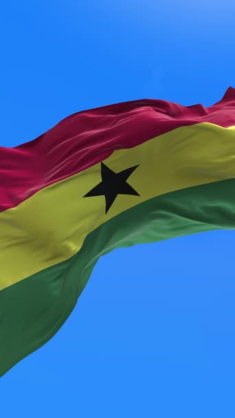 Bandera Ghana Fondo Bandera Ondeante Realista — Vídeos de Stock