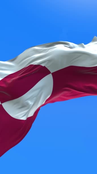 Grönlands Flagga Realistisk Viftande Flagga Bakgrund — Stockvideo