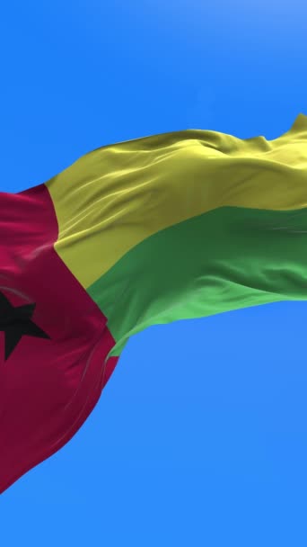 Флаг Гвинеи Бийзау Трехмерный Реалистичный Фон Флага — стоковое видео