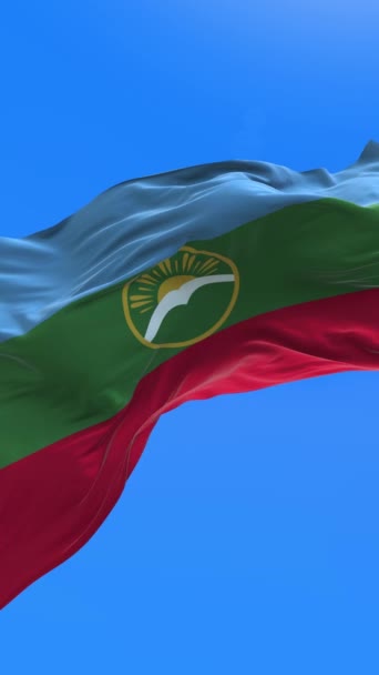 Flaga Karaczay Cherkessia Realistyczne Tło Flagi — Wideo stockowe