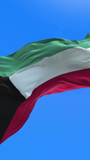 Drapeau Koweït Fond Réaliste Drapeau Ondulant — Video