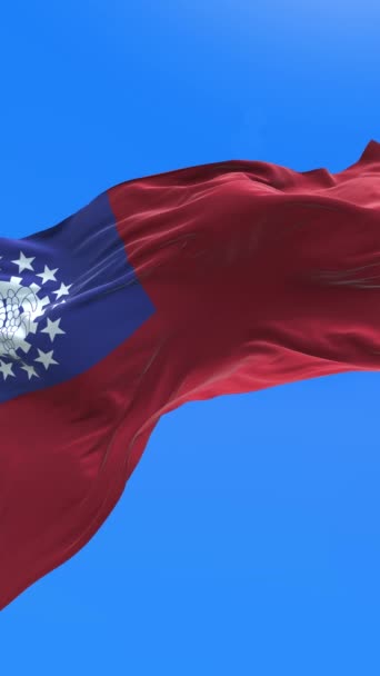 ミャンマービルマの旗 3D現実的な手のフラグの背景 — ストック動画