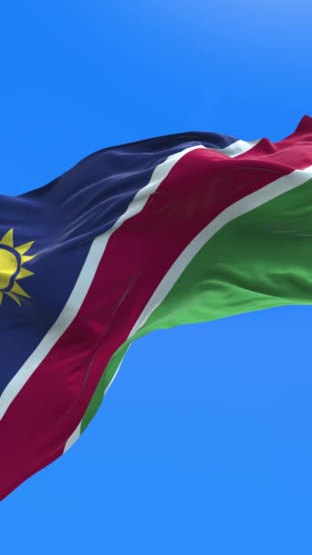 Namibya Bayrağı Gerçekçi Bayrak Sallama Arkaplanı — Stok video