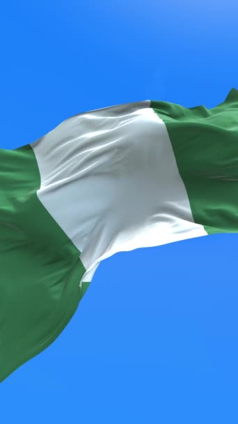 Nigeria Bandiera Realistico Sventolando Bandiera Sfondo — Video Stock