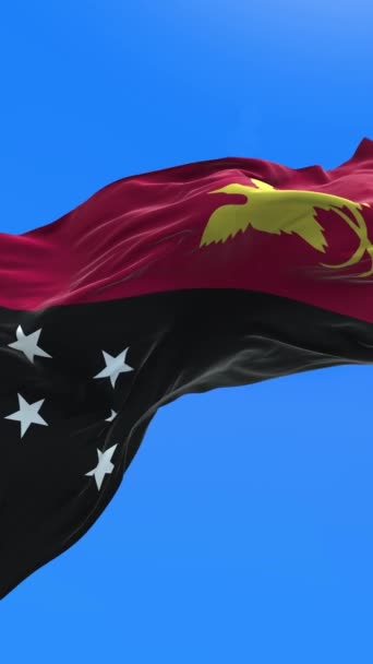 Papouasie Nouvelle Guinée Drapeau Réaliste Agitant Drapeau Arrière Plan — Video