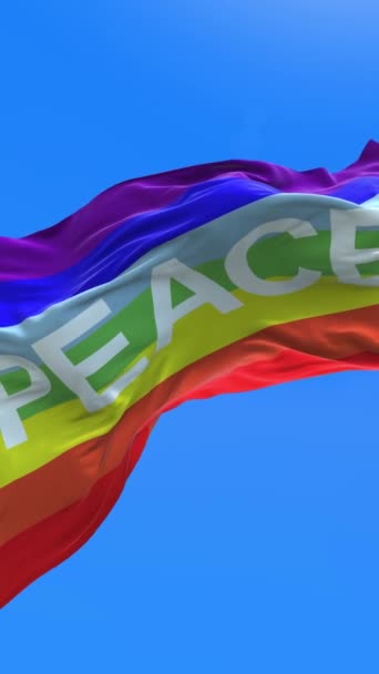 Peace Flag Waving Background Vertical — Stok Video