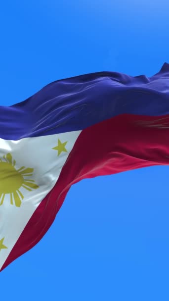 Filippijnen Vlag Realistische Zwaaiende Vlag Achtergrond — Stockvideo