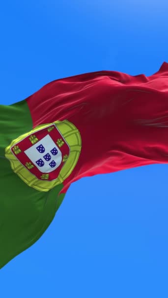 Portugal Flagga Realistisk Viftande Flagga Bakgrund — Stockvideo