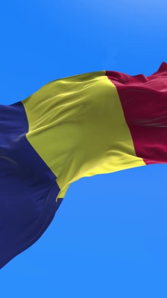 Romania Bandiera Realistico Sventolando Bandiera Sfondo — Video Stock