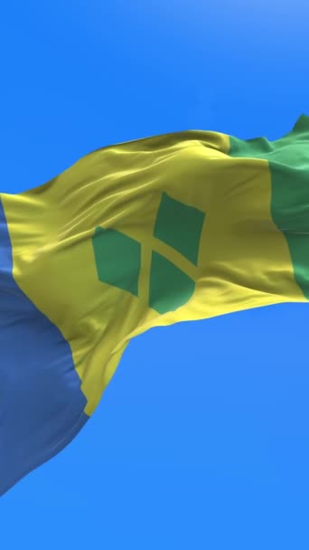 Saint Vincent Grenadines Bayrağı Gerçekçi Bayrak Sallama Arkaplanı — Stok video