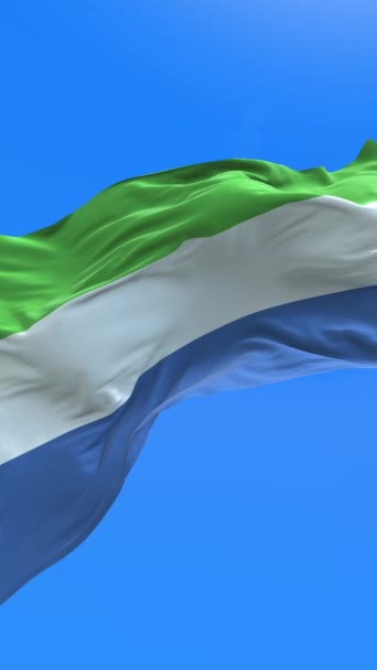 Sierra Leone Vlag Realistische Zwaaiende Vlag Achtergrond — Stockvideo