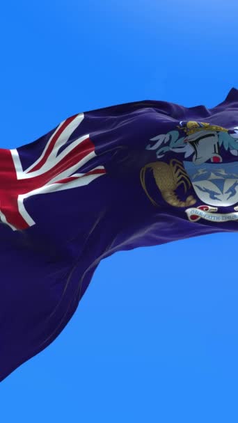 Tristan Cunha Vlajka Realistické Mávání Vlajka Pozadí — Stock video