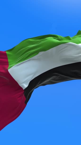 Σημαία Ηνωμένων Αραβικών Εμιράτων Ρεαλιστικό Κυματίζει Φόντο Σημαία — Αρχείο Βίντεο