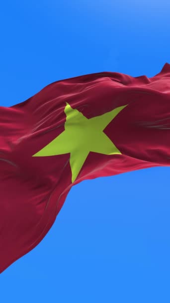 Flaga Wietnamu Realistyczne Tło Flagi — Wideo stockowe
