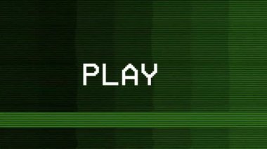 Vintage VHS (Video Home System) gürültü ve obje etkisini bozar. Eski bir kaset ya da eski bir TV 'de arıza var. Sinyal yok. 4k hata efekti.