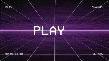 Analog vintage TV VHS with noise glitches loop - retro vintage 80 90 videotape grunge animation - 4k