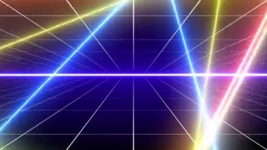 Vintage retro Background 80 90 with neon animation - 4K Resolution - Loopable