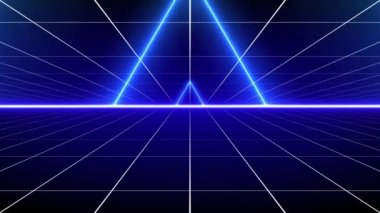 Vintage retro Background 80 90 with neon animation - 4K Resolution - Loopable