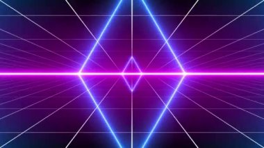 Vintage retro Background 80 90 with neon animation - 4K Resolution - Loopable