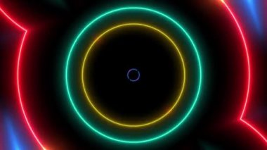 Hypnotic strobe background. Led laser neon lights flickering. Strong crazy moving shapes. Music show opener video 4k.