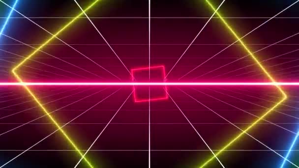 Vintage Retro Background Neon Animation Resolution Loopable — Video Stock