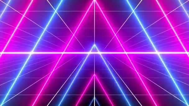 Vintage Retro Background Neon Animation Resolution Loopable — ストック動画