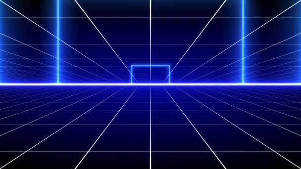 Vintage Retro Background Neon Animation Resolution Loopable — Wideo stockowe