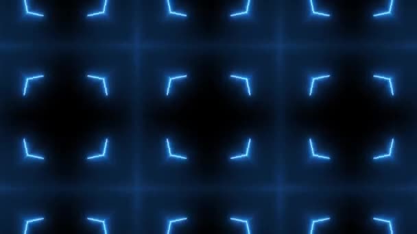 Гипнотический Стробоскоп Светодиодные Неоновые Огни Мерцают Сильные Бешеные Движущиеся Формы — стоковое видео