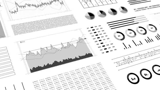 Finance Business Background Diagrams Statistics Graphs Data Report Financial Analysis — Wideo stockowe