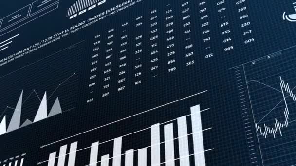 Stock Data Animation Background Στατιστικών Οικονομικών Εκθέσεων Animated Stats Infographics — Αρχείο Βίντεο