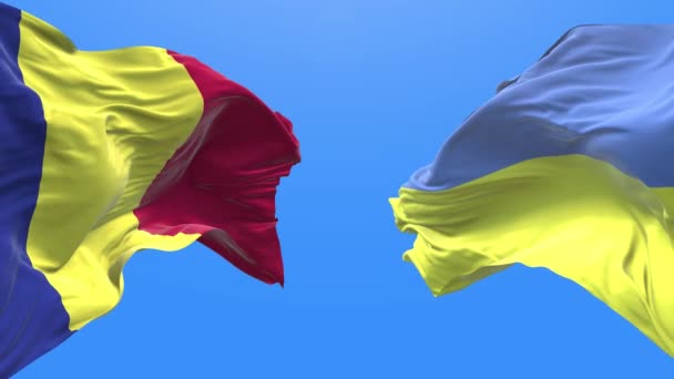 Ukraine Romani Waving Flag Ukrainian Symbol — 图库视频影像