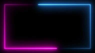 Infinite continual frame background. Seamless loop rectangle animated. Loopable continuous effect. 4K.