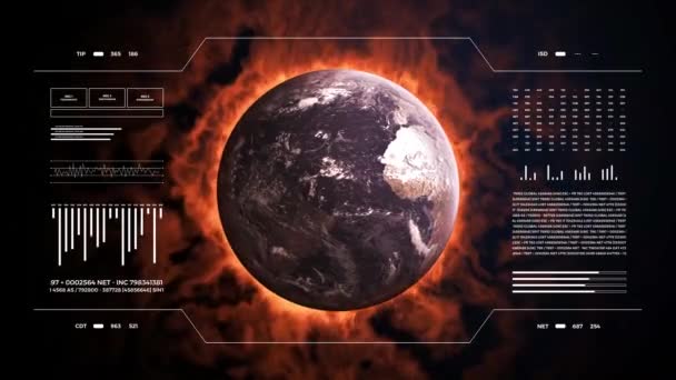 Climate Changes Analysis Digital Interface Animated Infographics Data Report Stats — Vídeo de Stock