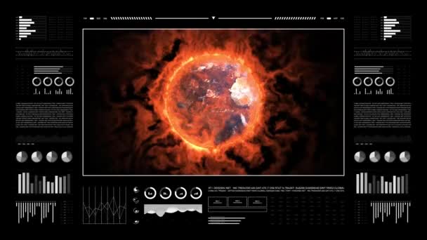 Climate Changes Analysis Digital Interface Animated Infographics Data Report Stats — Stockvideo